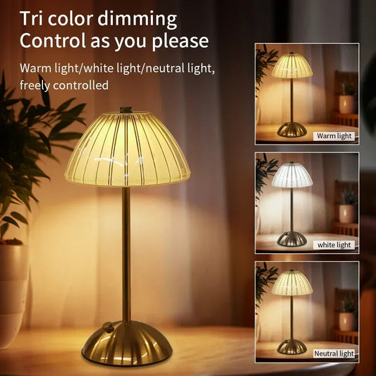 Crystal LED Table Lamp Touch Sensor Desktop Night Light Rechargeable Reading Lamp for Bedroom Bedside Hotel Bar Decor Dimmable
