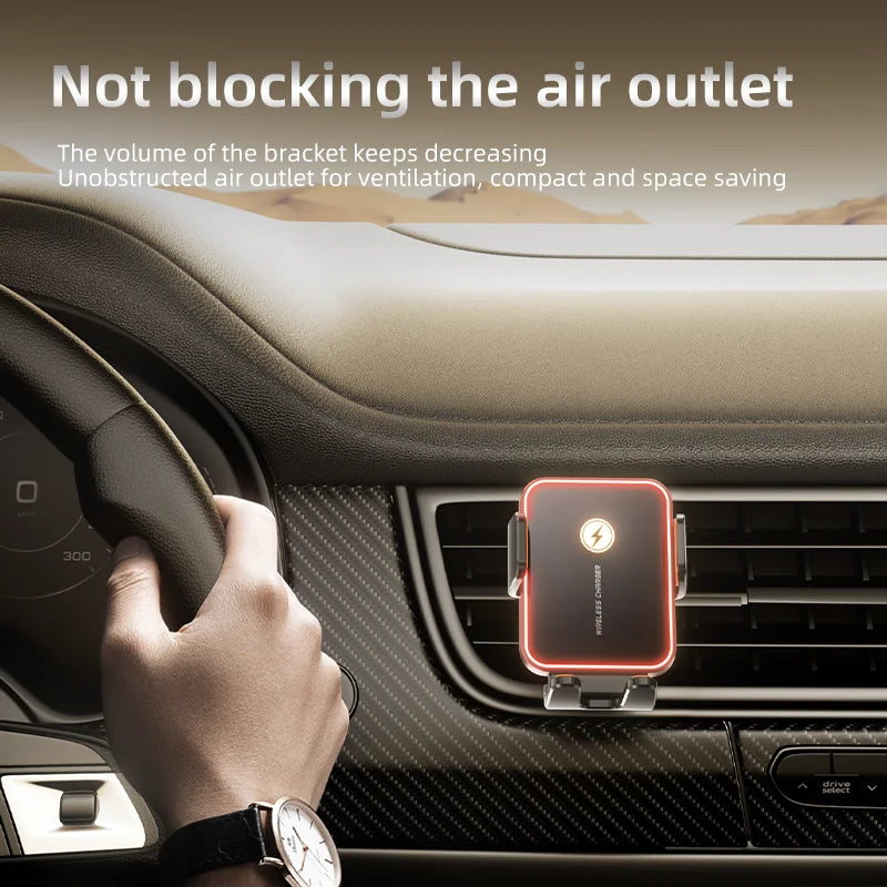 Magnetic Car Phone Holder 15W Wireless Fast Charger Infrared Induction Car Air Vent Bracket for iPhone 12 13 14 15 Andorid Mount