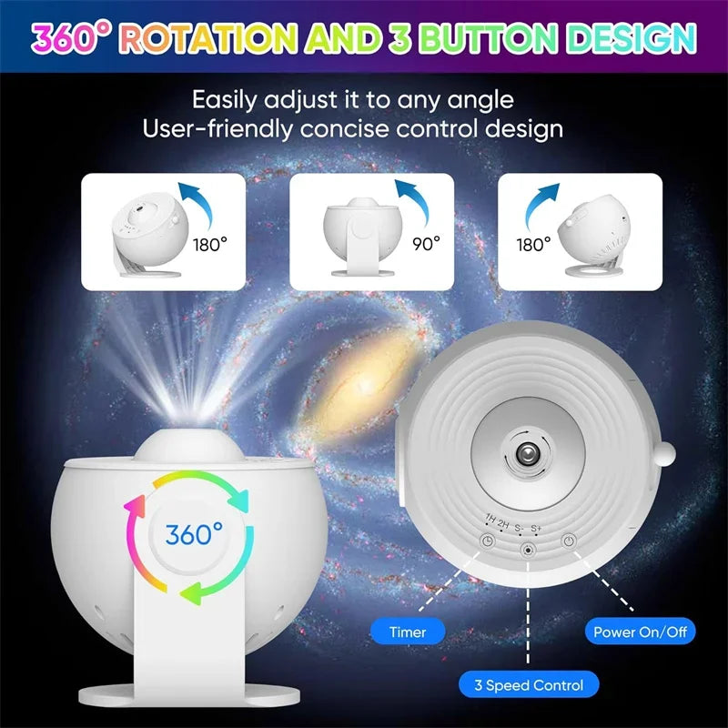 LED Space Galaxy Galaxy Projector, 13 in 1 Star Projector Galaxy Light, Ceiling Night Light Milky Way Mood Lighting with Timer