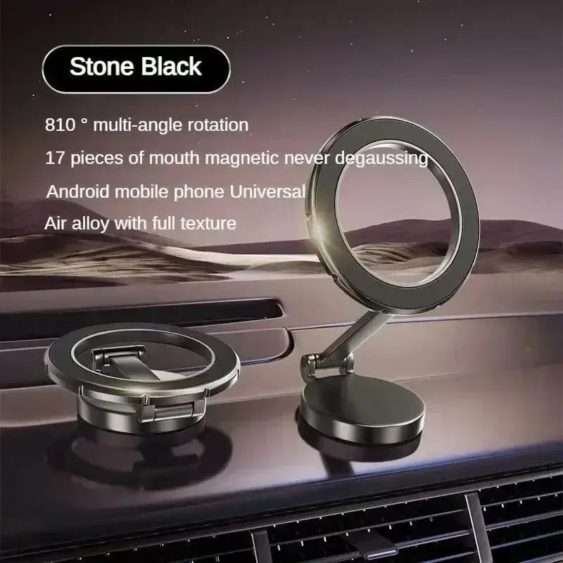 Strong Magnetic Phone Holder – 360° Swivel Adjustable Car Mount with Back Sticker, Universal Magsafe-Compatible for Smartphones