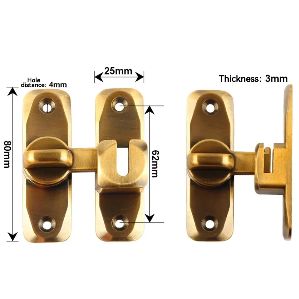 Hasp Latch Door Lock Anti-theft Buckle Latch Zinc Alloy Black Cabinet Locks Safety Lock Sliding Door Lock Door Bolts Hardware