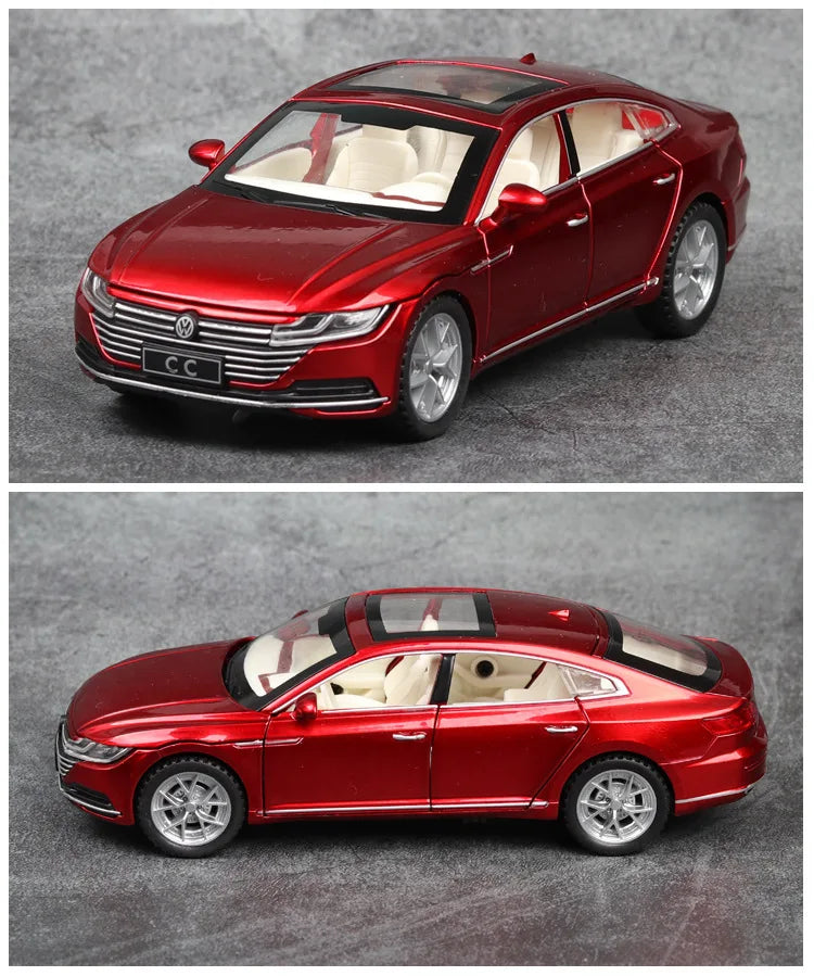 1:32 Volkswagen CC Alloy Toy Car Metal Die-casting Model Sound And Light Pull Back Toy Car Kids Gift Toys For Boys