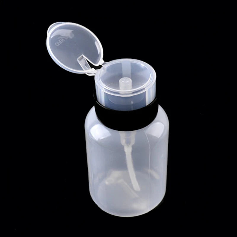 Empty Nail Art Polish Clean Bottle Clear Pump Dispenser Liquid UV Gel Polish Dirty Cleanser Remover Bottle Tools Pink Black