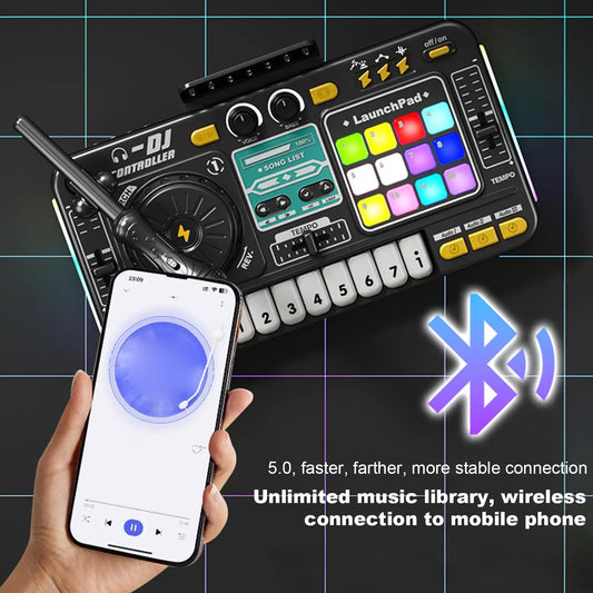 Kids Simulation DJ Mixer Controller Toys, Multi-function Music Effects Electronic Learning Game toys, Birthday Gift For Children