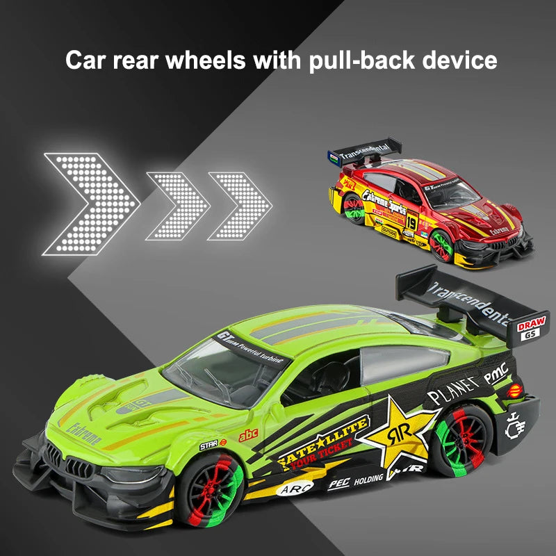 2025 New Simulation Alloy Car Model Inertia Pull Back Racing Car Toy Children's Educational Car Toy Ornaments Birthday Gift