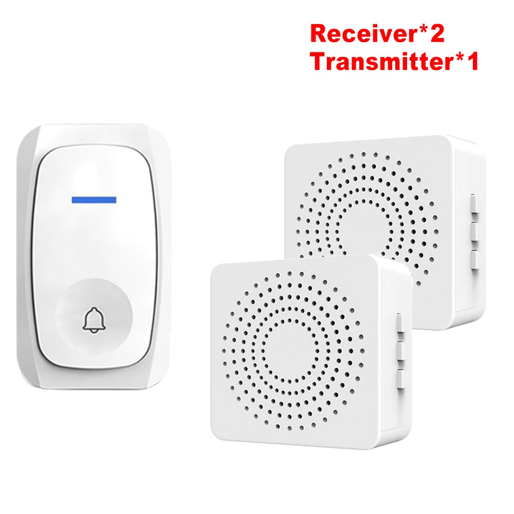 USB Wireless Doorbell Waterproof Welcome Chime Home Door Bell Intelligent Three-speed volume 38 Songs Smart Melodies Alarm