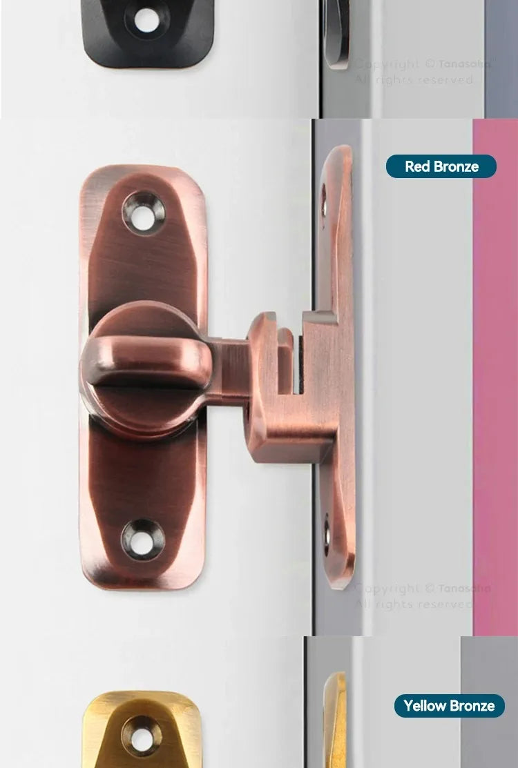 Hasp Latch Door Lock Anti-theft Buckle Latch Zinc Alloy Black Cabinet Locks Safety Lock Sliding Door Lock Door Bolts Hardware