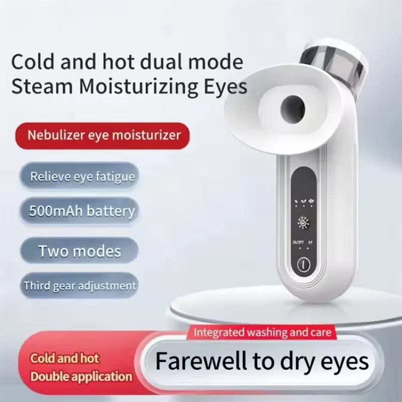 OEMG Heated Nano Eye Mist Sprayer Electric Eye Steamer With Warm Compress Moist Relief Dry Eyes Portable Eye Mister Drops Tool