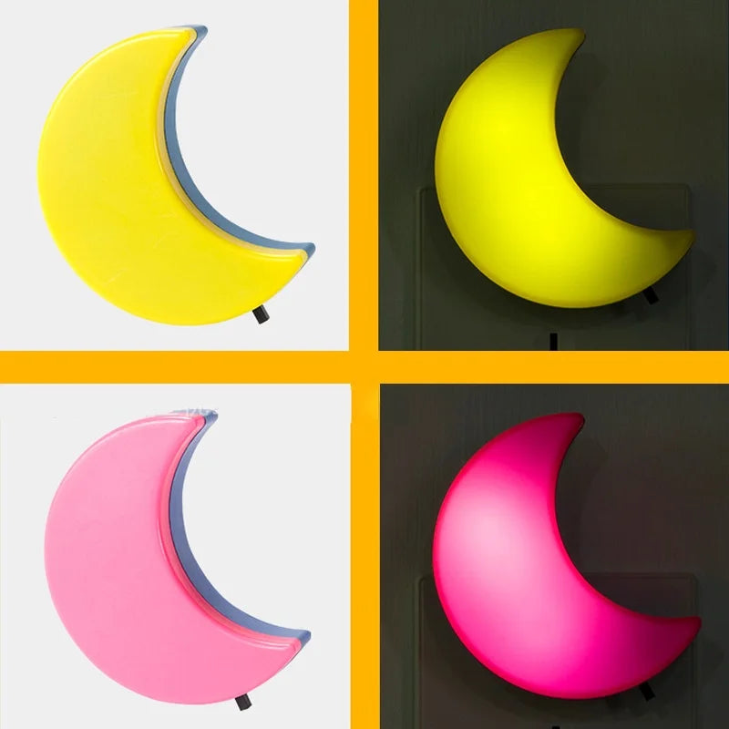 LED Moon Night Lights/Wall Lamp Cute Mini EU/US Plug Lights For Children Room Bedroom Living Room Decoration Lighting Night Lamp