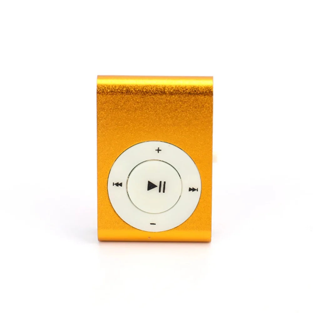 مشغل MP3 صغير جديد محمول يعمل بمنفذ USB، بتصميم أنيق ومشبك ملون، يدعم بطاقات الذاكرة الخارجية (TF).