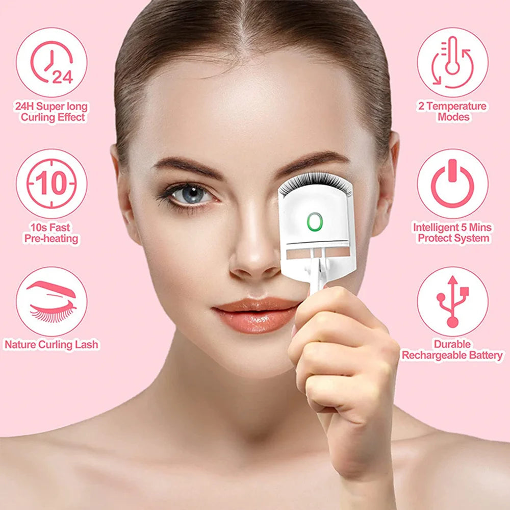 New Rechargeable Electric Eyelash Curler with ABS Craftsmanship Easily Curl Eyelashes All Day Long with Portable Eyelash Curler