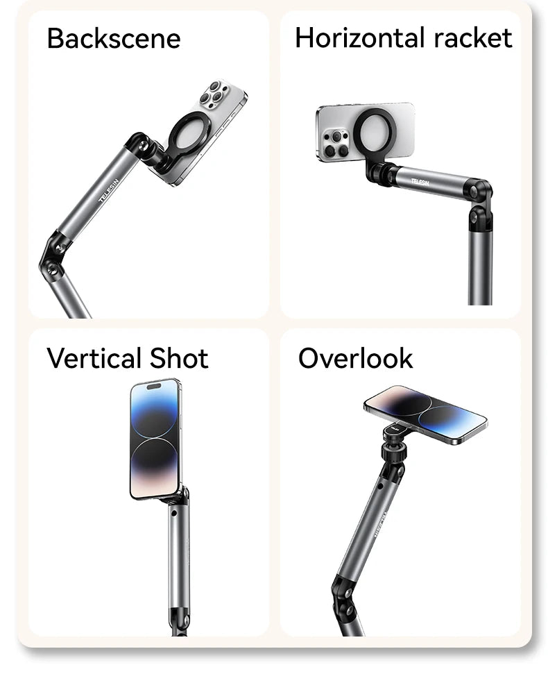 TELESIN Universal Magnetic Mobile Phone Quick Release Photography Stand Holder Aluminium alloy Phone Stand For Smart phone