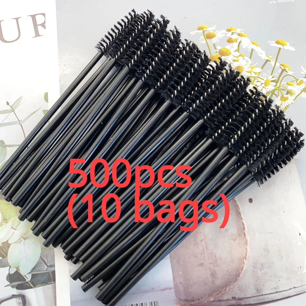 500 шт. щеточек для туши для бровей, кисточек для ресниц, аппликаторов для наращивания ресниц, инструментов для макияжа.