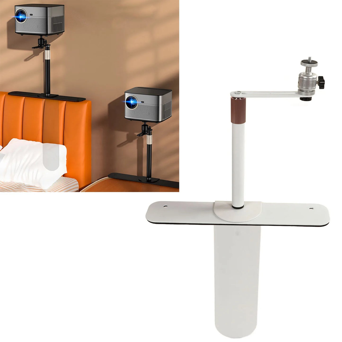 Adjustable Projector Stand Projector Stand 24‑40CM Adjustable Angle Projector Mount Holder 1/4in Thread for Sofa Bedside