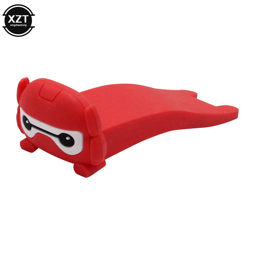 Cute Cartoon Silicone Door Reusable Shock Absorbent Block Wedge Doorstops Door Handle Stopper Home Door Anti-collision Stopper