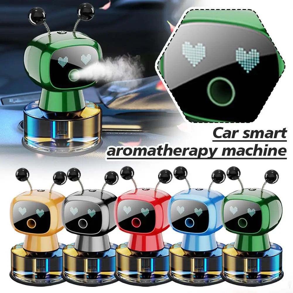 Smart Car Air Freshener AI Rechargeable Car Aroma Diffuser Smart Eyes 4 Levels Of Adjustable Intelligent Car Diffuser Gift