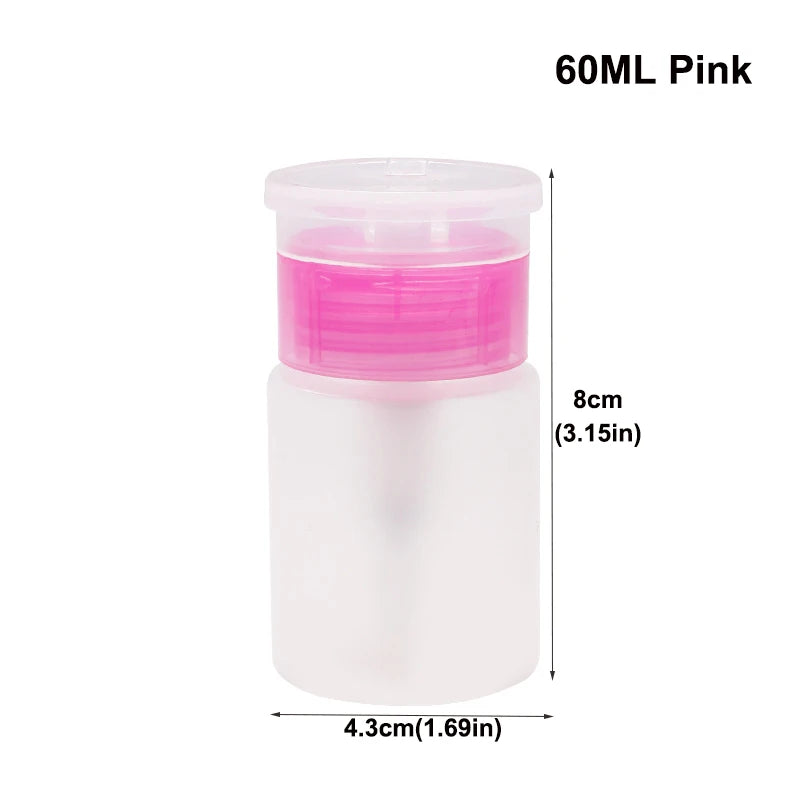 Empty Nail Art Polish Clean Bottle Clear Pump Dispenser Liquid UV Gel Polish Dirty Cleanser Remover Bottle Tools Pink Black