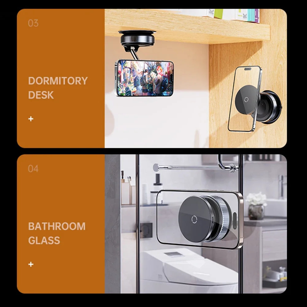 15W Wireless Charging Magnetic Car Phone Holder 360 Degree Rotation Foldable RotatableNavigation Stand Bracket For Smartphones