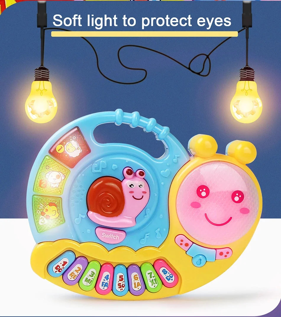 Baby Musical Toy with Animal Sound Kids Piano Keyboard Electric Flashing Music Instrument Early Educational Toys for Children