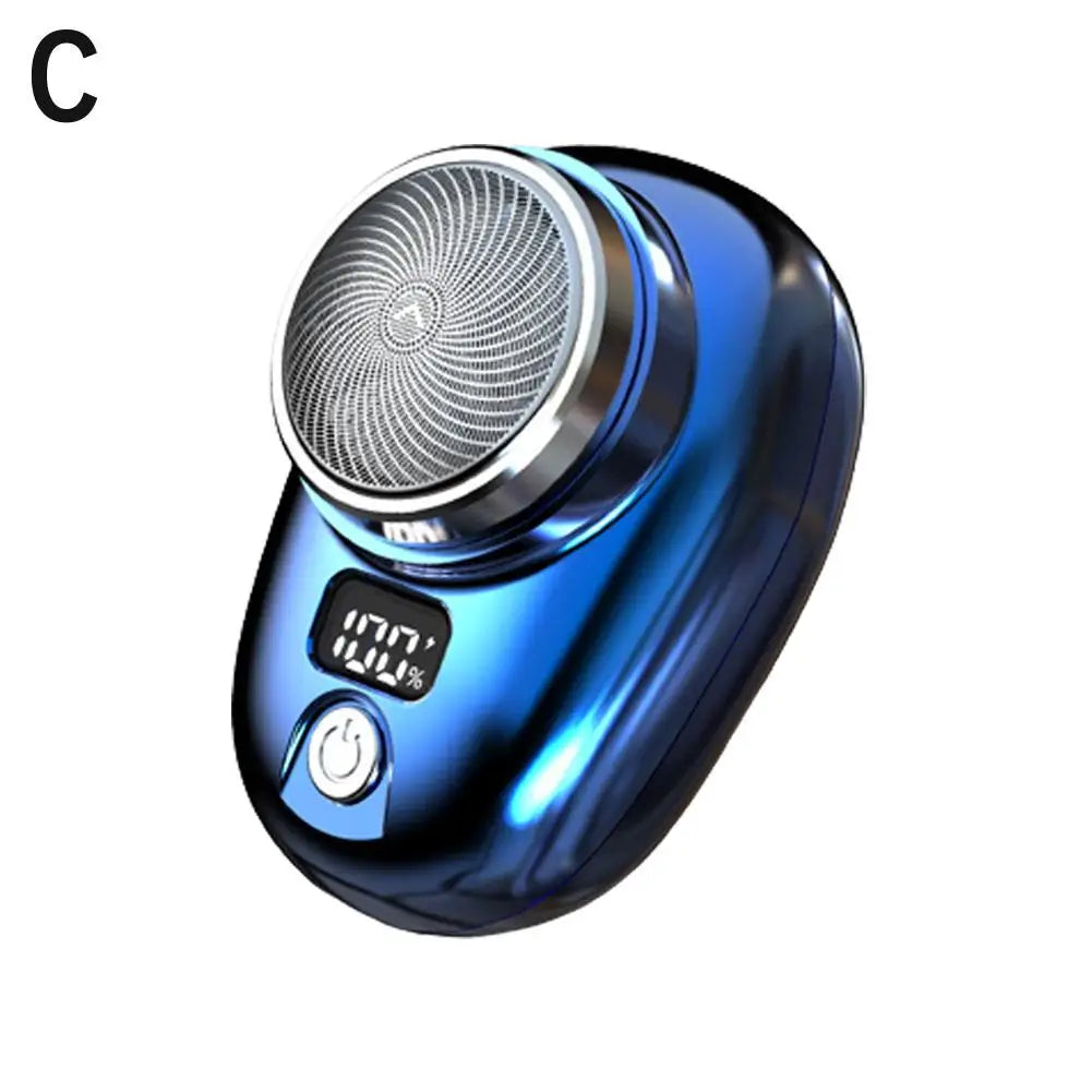 Mini Electric Razor Shaver for Men Vehicle Mounted Shave with Digital Display Cordless Travel Pocket Shaver Face Beard Trimmer