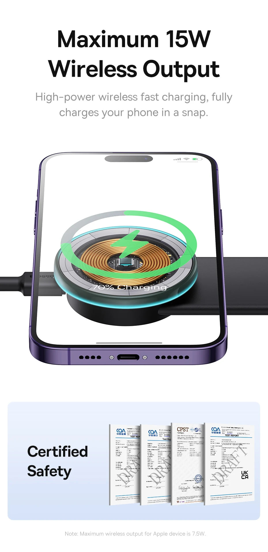 Baseus Magnetic Car Phone Holder 15W Wireless Charger Bendable Car Phone Mount for iPhone 12-17 Stand Dashboard Center Console
