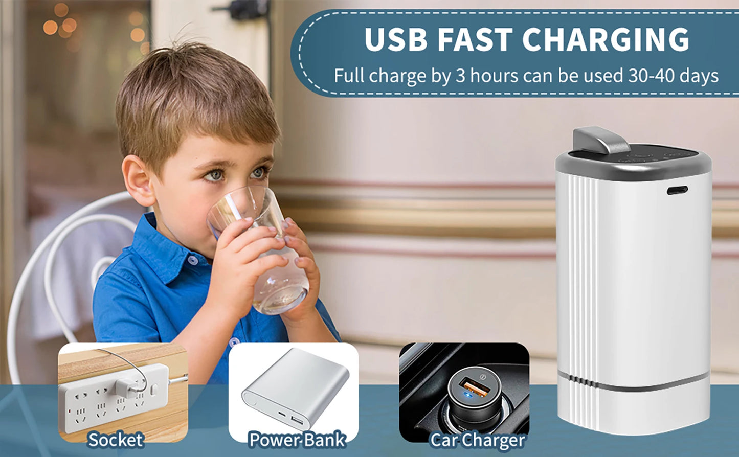 Water Dispenser Bottle Pump, Electric Water Pump for Universal 2-5 Gallon Bottle, Portable USB Charging Drinking Water Dispenser