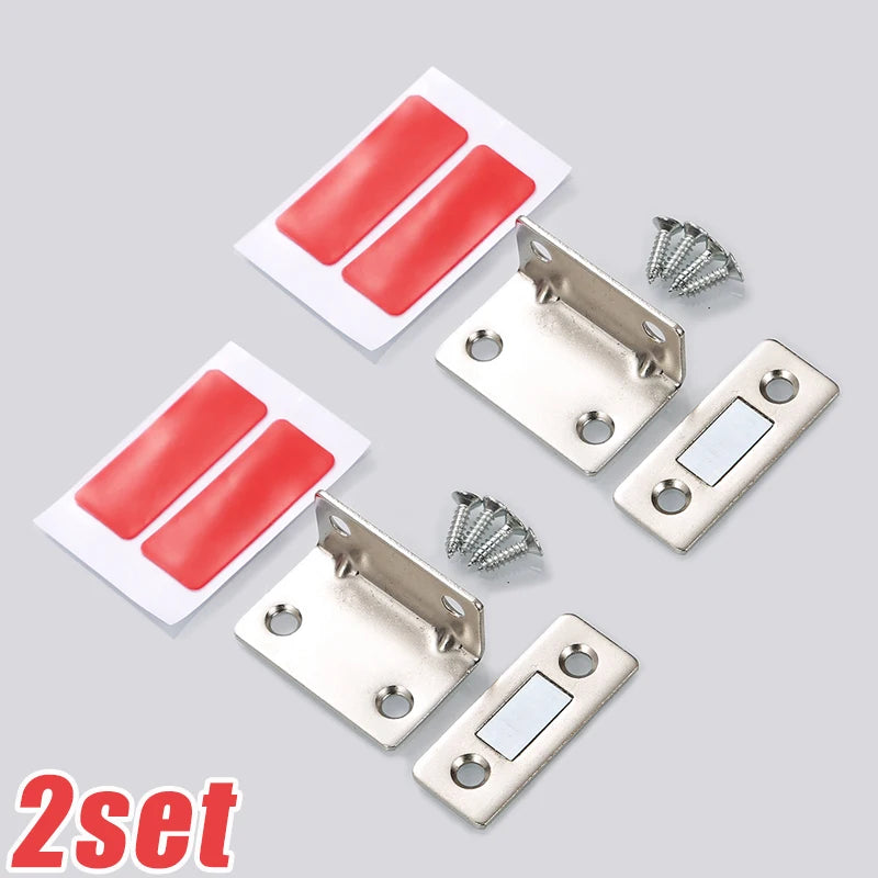 Cabinet Catches Stopper L-type Ultra Thin Door Strong Magnets Invisible No Nail Needed Adhesive Drawer Magnet Lock Closet Closer