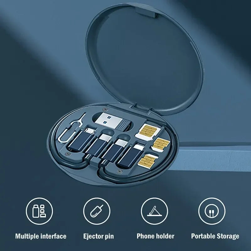 مجموعة كابلات محول شحن متعددة المنافذ USB من النوع C إلى النوع C بقدرة 60 واط، مجموعة تحويل من USB C إلى Lightning، من USB A والنوع C إلى Micro/النوع C/Lightning