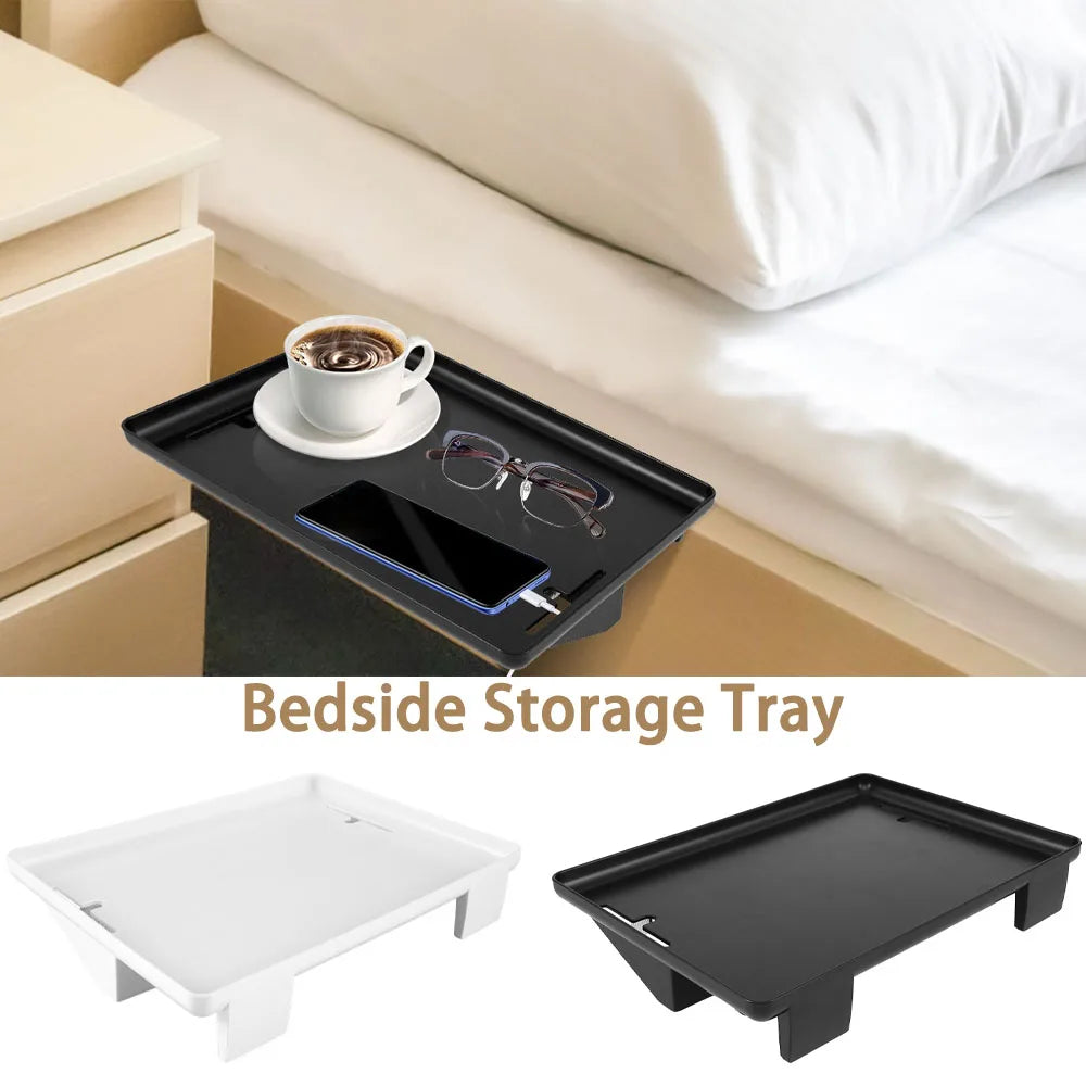 Bedside Storage Tray Clip-on Bedside Shelf Detachable Heavy-Duty Bedside Storage Tray Multifunctional Bedside Shelf Space Saving