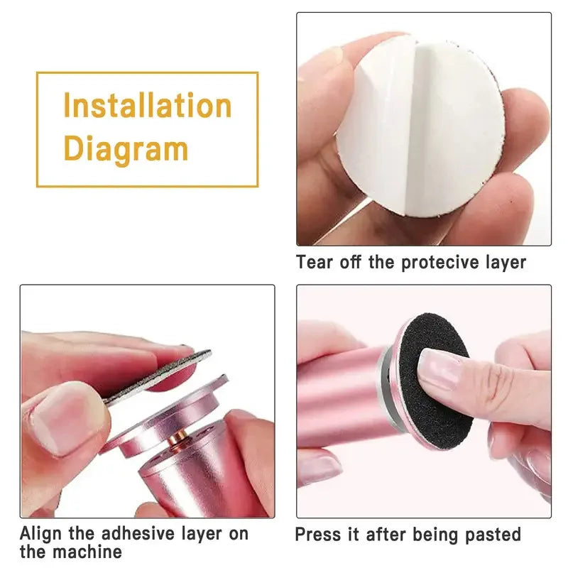 60Replaceable Sanding Disc Callus Remover Tool Electric Foot File Hard Callus Dead Skin Repair Foot Care Set