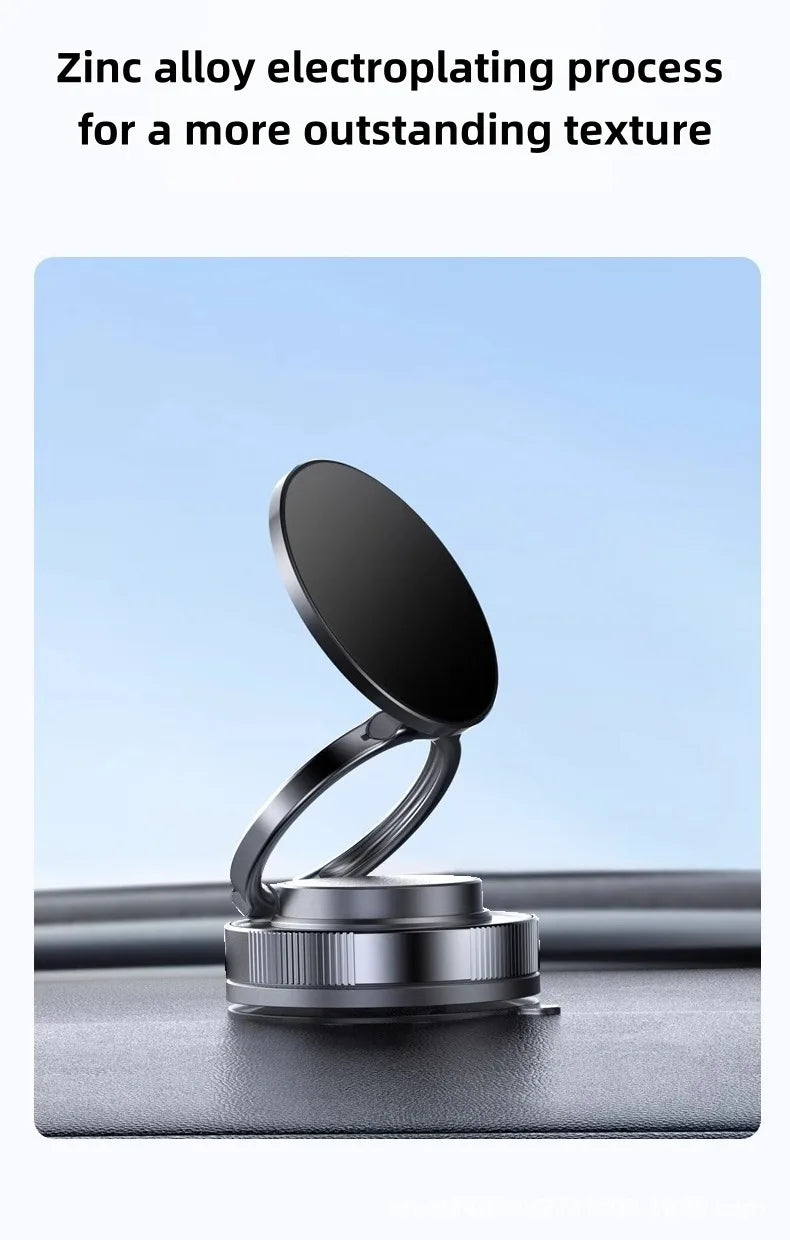 Car Mount Vacuum Magnetic Phone Holder 360° Adjustable Foldable Strong Suction Stand for GPS Phone Auto Dashboard Phone Support