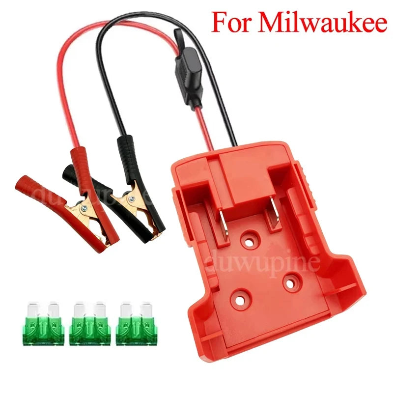 Igniter Jump Starter for Makita DeWalt Milwaukee 18V Battery Car Booster Cable with Fuse Automotive Emergency Power DIY Adapter