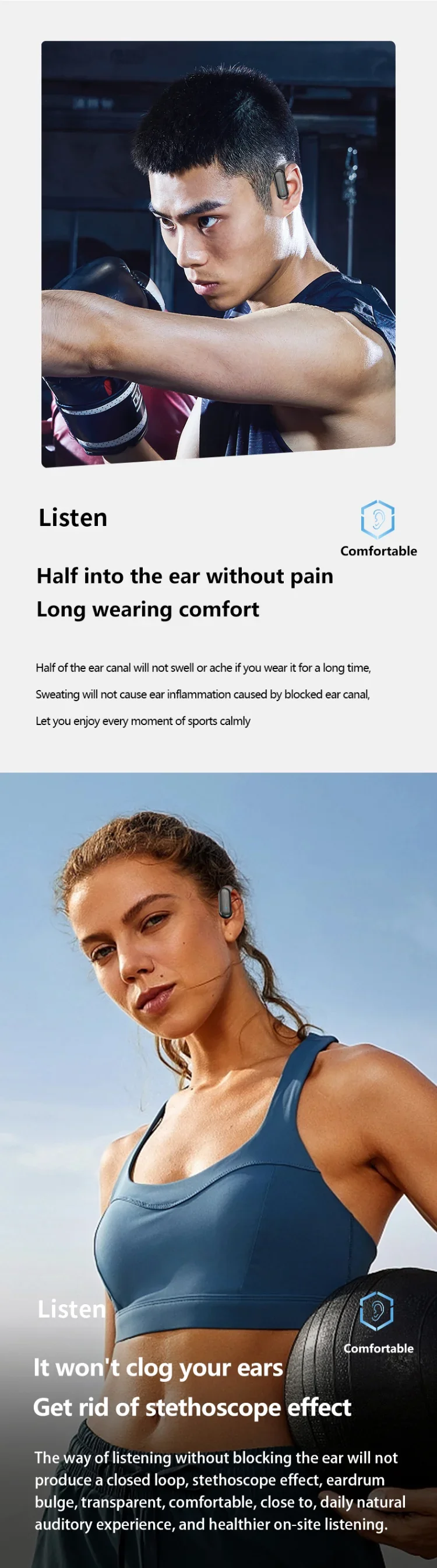 For CB&JBL Bluetooth TWS Wireless Earphones A520 Auricles Headphones EarHooks Game Headset Sports Touch Control Earbuds with mic