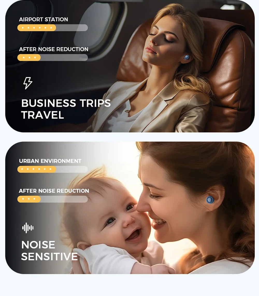 Ear Plugs for Sleep Ultra Soft Reusable Noise Reducing Flexible Silicone Earplugs for Sleeping Travel Concerts Deep Focus