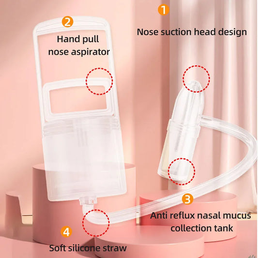 New Fashion Baby Nasal Aspirator Powerful Hand Pump and Non-invasive Nose Tip Hygienic & Comfortable Nose Suction for Baby
