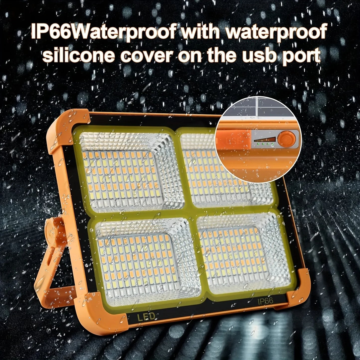 Solar work light outdoor LED solar light outdoor waterproof garden light emergency camping light hanging light street garden