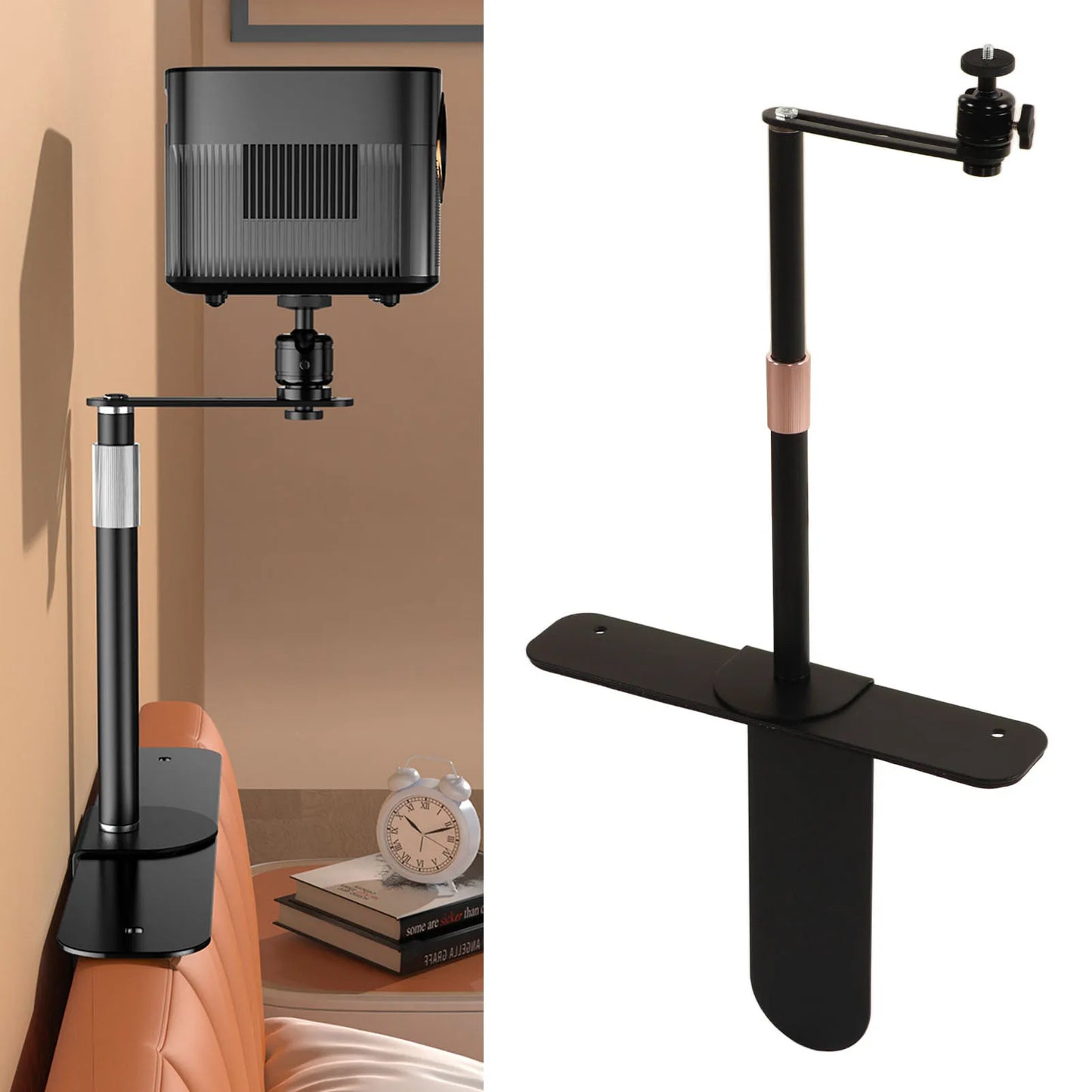Adjustable Projector Stand Projector Stand 24‑40CM Adjustable Angle Projector Mount Holder 1/4in Thread for Sofa Bedside