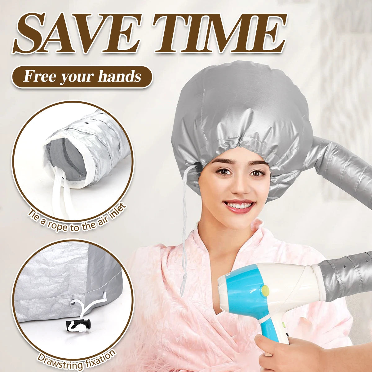 Portable Hair Bonnet Dryer Cap Lazy Man Nursing Dye Hair Modelling Hair Dryerr Cap Hair Dryer Heating Set Household Cap Fast