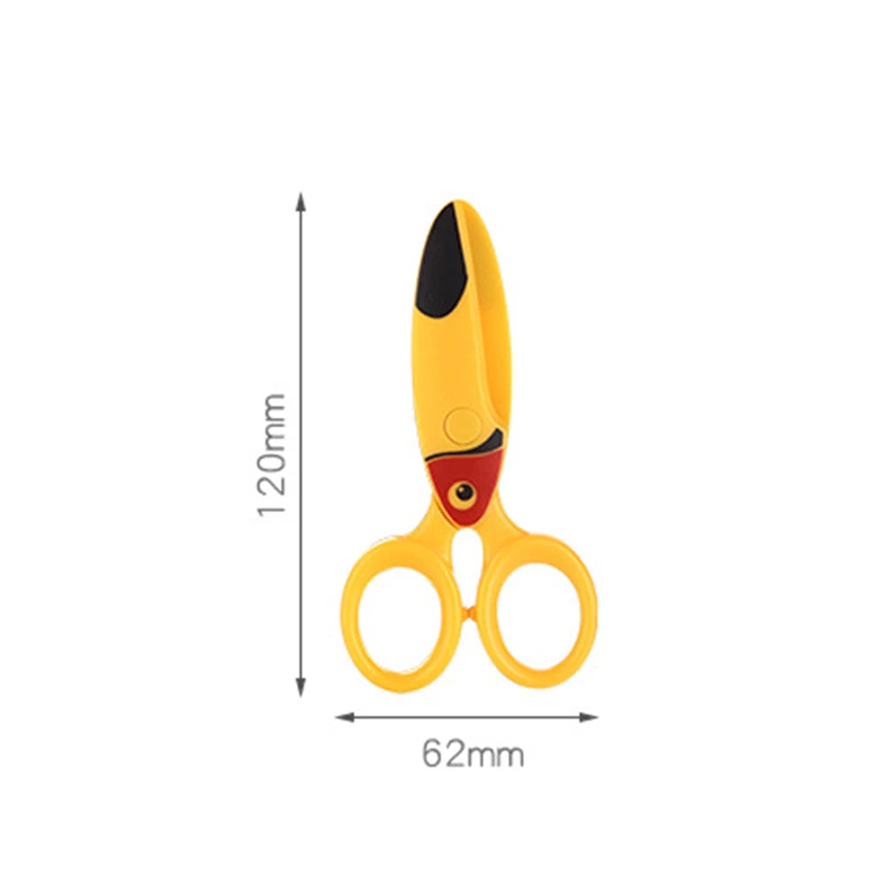 Kids Safe Scissors, Preschool Training Plastic Scissors with Cute Animal Design, Child-Friendly Craft DIY Tool for Art Home Use