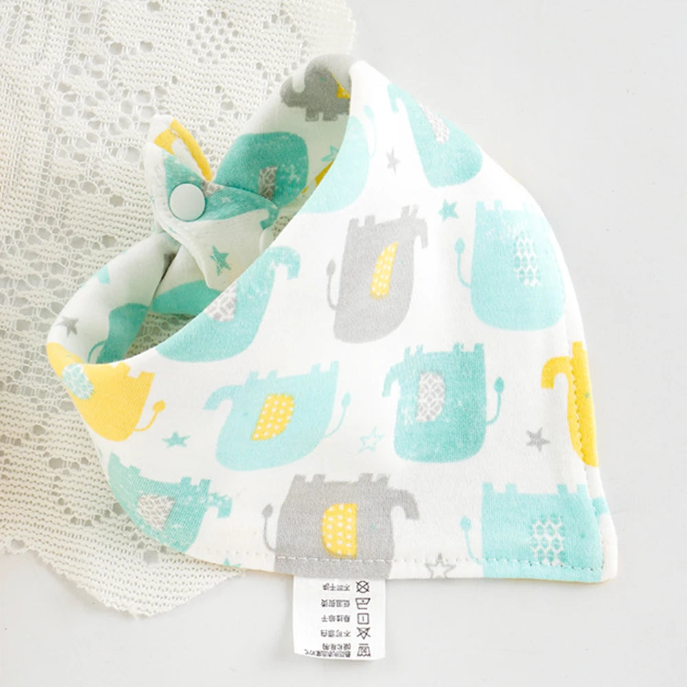 Baby Bibs Cotton Cute Animal Print Saliva Towel Bandana Bibs Newborn Teething Drooling Bib Unisex Feeding Apron For Boy Girl