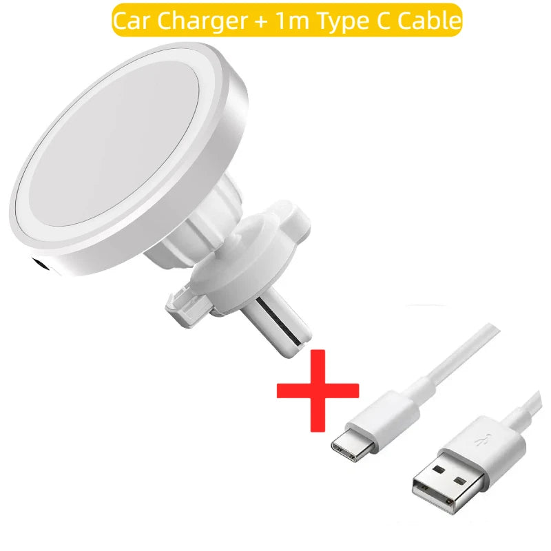 HOMEFISH Magnetic Car Wireless Charger Stand Mobile Phone Chargers Holder For Phone Pad  Watch Earphones Fast Charging Station
