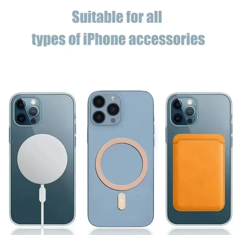 Magnetic Metal Plate Ring for Magsafe Wireless Charger Iron Sheet Sticker Magnet Cellphone Holder for IPhone 17 16 15 13 Pro Max