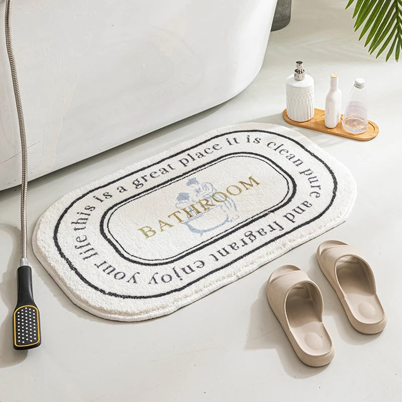 Non-Slip Bath Mat Floral Doormat Absorbent Carpets Entrance Rug Balcony Floor Mats Living Room Bathroom kitchen decor plush Rugs