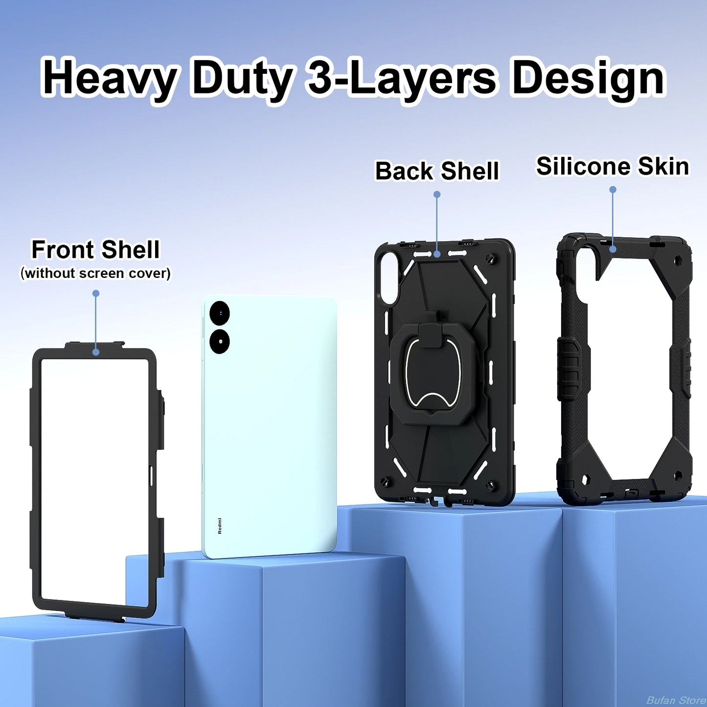 Kids Case For Redmi Pad Pro 12.1 inch 2024 5G Xiaomi Poco Pad 12.1 inch Generation tablet Stand Shockproof Cover pc tablet shell