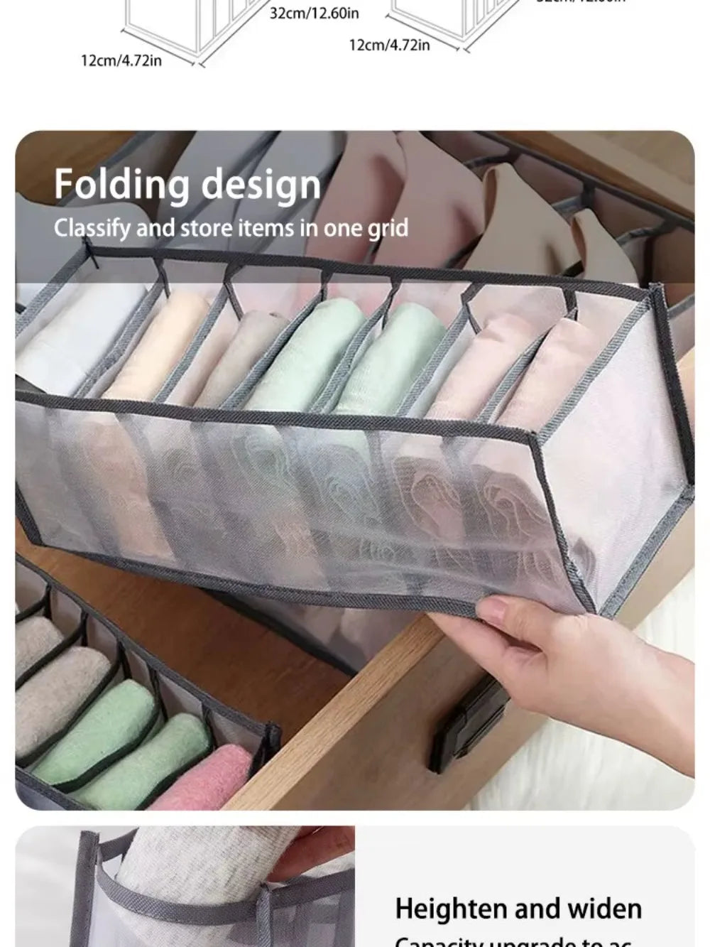 Closet Organizer Underwear Organizer for Wardrobe Clothes Cabinets Drawer Organizers Bra Socks Storage Organizer Box
