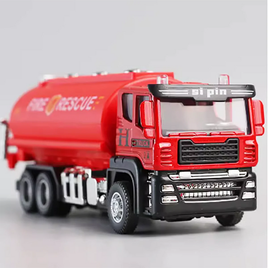 Inertial car toy, alloy head simulation, fire engine, ladder truck, water sprinkler model, boy toy, engineering vehicle toy