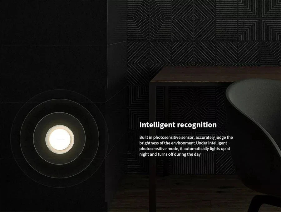 مصباح ليلي ذكي من Yeelight، مزود بتقنية التعرف الذكي، موفر للطاقة، استهلاك منخفض للطاقة، مزود بمستشعر ضوئي، قابس أوروبي