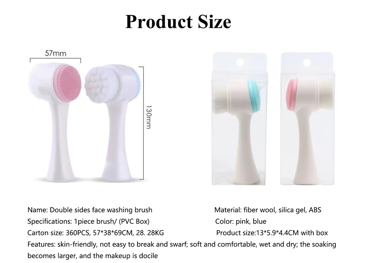 1/2pcs 2-In-1 Facial Silicone Cleansing Brush Facial Soft Silicone Brushes Care Massage Brush Portable Face Deep Cleansing Brush