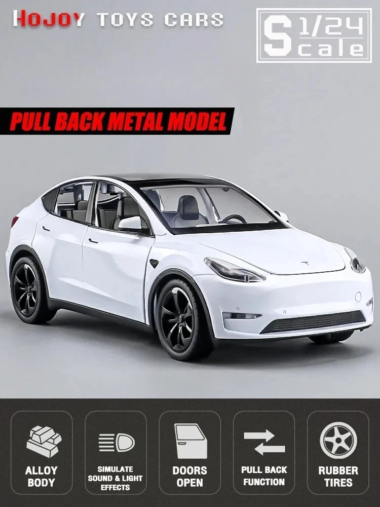 Metal Cars Toys Scale 1/24 Y Diecast Alloy Car For Boys Children Kids Toy Vehicles Sound And Light Pull Back