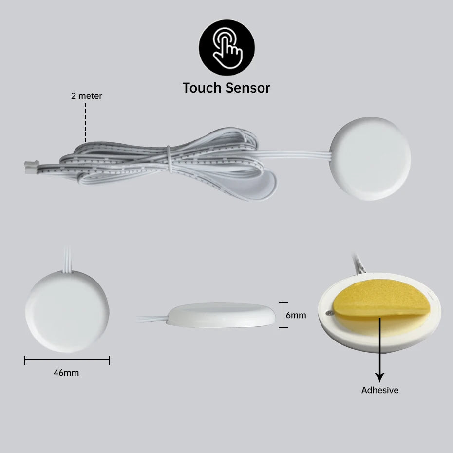 LED Strip Sensor Switch DC12 24V Touch/PIR Motion/Dual Door Sensor for Cabinet Closet & Drawer DIY Shelf Showcase Lighting
